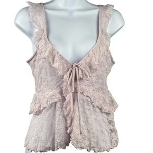Old Navy Womens Y2K Lace Babydoll Top Size S Boho Coquette Romantic